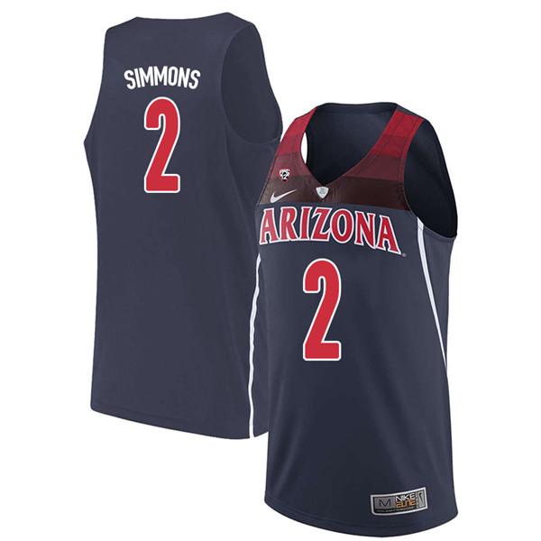 2018 Men #2 Kobi Simmons Arizona Wildcats College Basketball Jerseys Sale-Navy